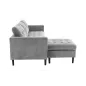 Invicta Sofa narożna STOCKHOLM szary sztruks 220cm / 44150