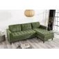 Invicta Sofa narożna STOCKHOLM zielony sztruks 220cm / 44152