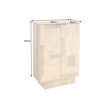 Invicta Komoda wysoka ART DECO białe mango 95 x 141 x 42cm / 44088
