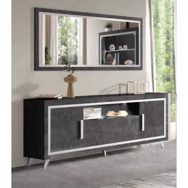 SILVER Włoska komoda 3 drzwiowa 160 x 45 x 85cm