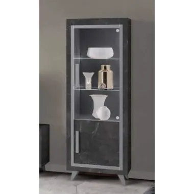 SILVER Włoska Witryna 1 drzwiowa z LED 64 x 180 x 45cm