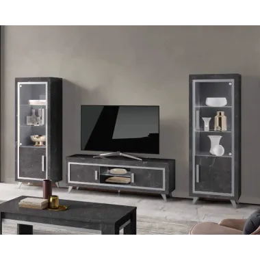 SILVER Włoska Szafka RTV z LED 160 x 54 x 45cm