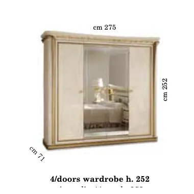 MELODIA Włoska Szafa 4 drzwiowa 275 x 252 x 71cm ArredoClassic