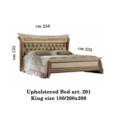 MELODIA Włoskie Łóżko tapicerowane King Size 238 x 133 x 235cm / ArredoClassic