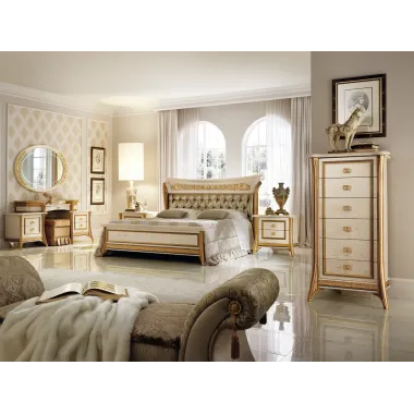 MELODIA Włoskie Łóżko tapicerowane Queen Size 200 x 133 x 221/235 / ArredoClassic