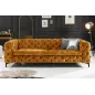 Invicta Chesterfield Sofa 3-osobowa MODERN BAROCK musztardowo żółty aksamit 235cm / 44392