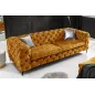 Invicta Chesterfield Sofa 3-osobowa MODERN BAROCK musztardowo żółty aksamit 240cm / 44392