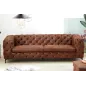 Invicta Chesterfield Sofa 3-osobowa MODERN BAROCK antyczny brąz mikrofibra 240cm / 44396 Invicta Chesterfield Sofa 3-osobowa MODERN BAROCK antyczny brąz mikrofibra 240cm / 44396