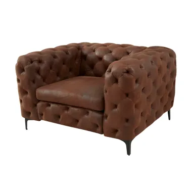 Invicta Fotel nowoczesny MODERN BAROCK antyczny brąz mikrofibra 120cm / 44399