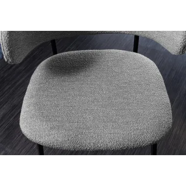 Invicta Krzesło tapicerowane TRACY ALPINE szary bouclé czarne nogi  58cm / 43150
