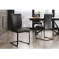 Invicta Krzesło na płozie SAMSON szary taupe skóra 58cm / 45174