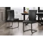 Invicta Krzesło na płozie SAMSON szary taupe skóra 58cm / 45174