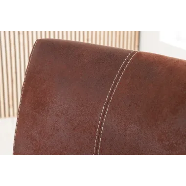 Invicta Krzesło na płozie SAMSON ciemnobrązowa mikrofibra 58cm / 35767