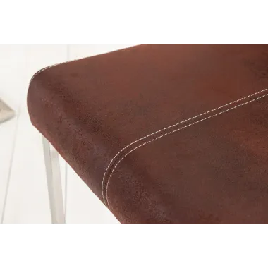 Invicta Krzesło na płozie SAMSON ciemnobrązowa mikrofibra 58cm / 35767