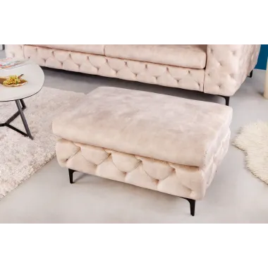 Invicta Pufa Modern Barock szampański aksamit 92cm / 42642