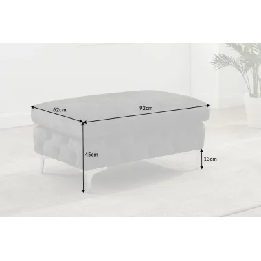 Invicta Pufa MODERN BAROCK ciemnoszary aksamit 92cm / 41135
