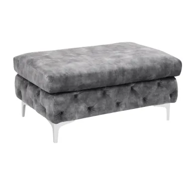 Invicta Pufa MODERN BAROCK ciemnoszary aksamit 92cm / 41135