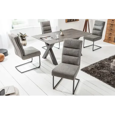 Invicta Krzesło COMFORT tkanina teksturowana szara 45cm / 40461