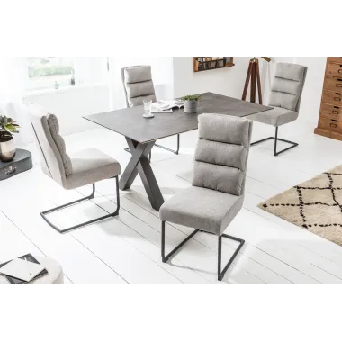 Invicta Krzesło COMFORT tkanina teksturowana jasnoszara 45cm / 40462