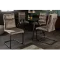 Invicta Krzesło COMFORT na płozie mikrofibra antyczny taupe 45cm / 41172