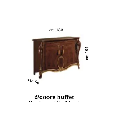 DONATELLO Włoska Komoda Bufet 2 drzwiowa 133 x 101 x 56cm / Arredoclassic