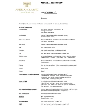 DONATELLO Włoski Zestaw do jadalni 8 elementów / Arredoclassic