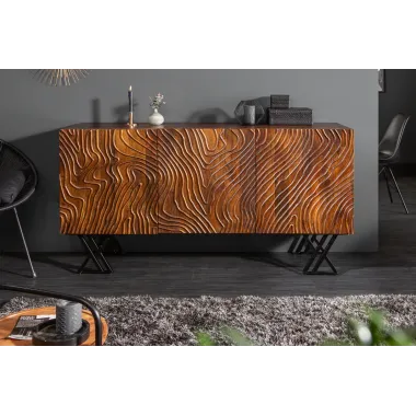 Invicta FLUID Komoda brązowa lite drewno mango 3D 160cm / 40244
