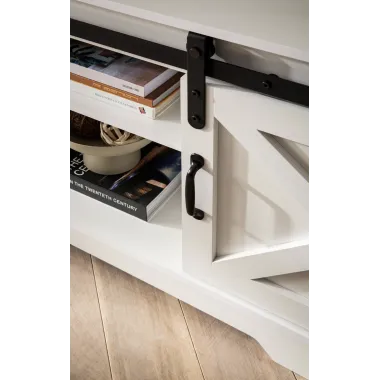 Wohnling Szafka RTV wiejski styl biała 150 x 60 x 40cm / WL6.879