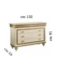 FANTASIA Włoska komoda 3 szufladami 132 x 91 x 58 / Arredoclassic