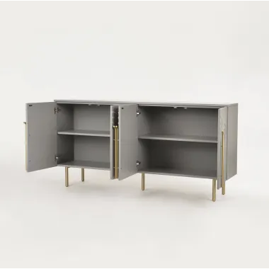 Livin Hill STILIG Komoda jasnoszary MDF złote akcenty 180cm / ST310
