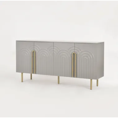 Livin Hill STILIG Komoda jasnoszary MDF złote akcenty 180cm / ST310