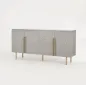 Livin Hill STILIG Komoda jasnoszary MDF złote akcenty 180cm / ST310 Livin Hill STILIG Komoda jasnoszary MDF złote akcenty 180cm / ST310