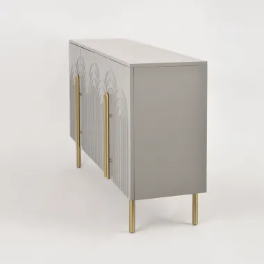 Livin Hill STILIG Komoda jasnoszary MDF złote akcenty 180cm / ST310