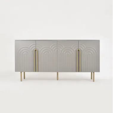 Livin Hill STILIG Komoda jasnoszary MDF złote akcenty 180cm / ST310