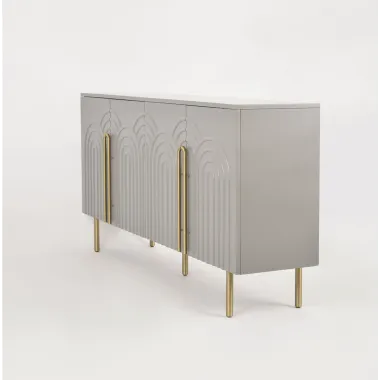 Livin Hill STILIG Komoda jasnoszary MDF złote akcenty 180cm / ST310