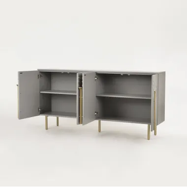 Livin Hill STILIG Komoda jasnoszary MDF złote akcenty 180cm / ST310