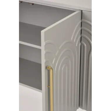 Livin Hill STILIG Komoda jasnoszary MDF złote akcenty 180cm / ST310