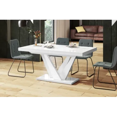 VEGAS Stół rozkładany do jadalni biały MDF 160 - 256 x 75 x 89 cm