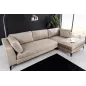 Invicta SIGNUM Kanapa narożna 3-osobowa z pufą prawa aksamit taupe 313 x 110 x 103cm / 44538
