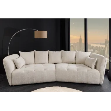 Invicta ROYAL Sofa 4 osobowa szampański beż bouclé 295 x 86 x 145cm / 44336