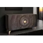 Invicta Komoda GOLDEN SUNSET czarne złoto z drewna mango 3D 140 x 75 x 38cm / 46658