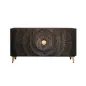 Invicta Komoda GOLDEN SUNSET czarne złoto z drewna mango 3D 140 x 75 x 38cm / 46658