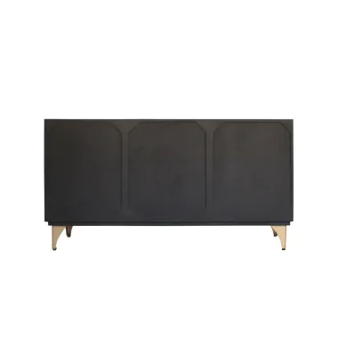 Invicta Komoda GOLDEN SUNSET czarne złoto z drewna mango 3D 140 x 75 x 38cm / 46658