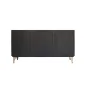 Invicta Komoda GOLDEN SUNSET czarne złoto z drewna mango 3D 140 x 75 x 38cm / 46658