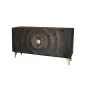 Invicta Komoda GOLDEN SUNSET czarne złoto z drewna mango 3D 140 x 75 x 38cm / 46658
