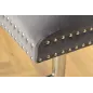 Invicta Krzesło barowe CASTLE z regulacją wysokości szary aksamit 51cm / 46150