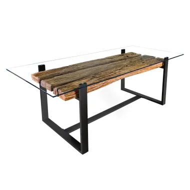 Invicta Stół do jadalni BARRACUDA teak ze szklanym blatem 220cm  / 43342