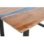 Invicta Stół do jadalni COAST akacja niebieski pasek epoksydowy 160cm / 45831