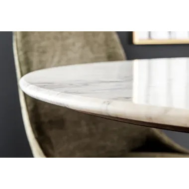 Invicta Stół do jadalni GATSBY mango marmur biały Ø 140cm / 45830