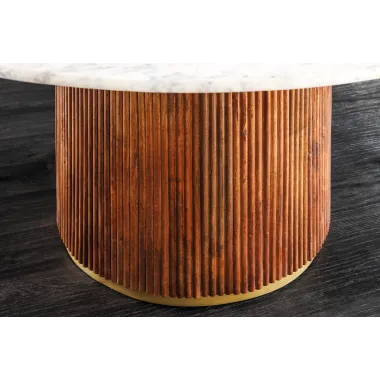 Invicta Stół do jadalni GATSBY mango marmur biały Ø 140cm / 45830